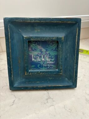 Nicole Miller Teal Distressed Square Picture Frame